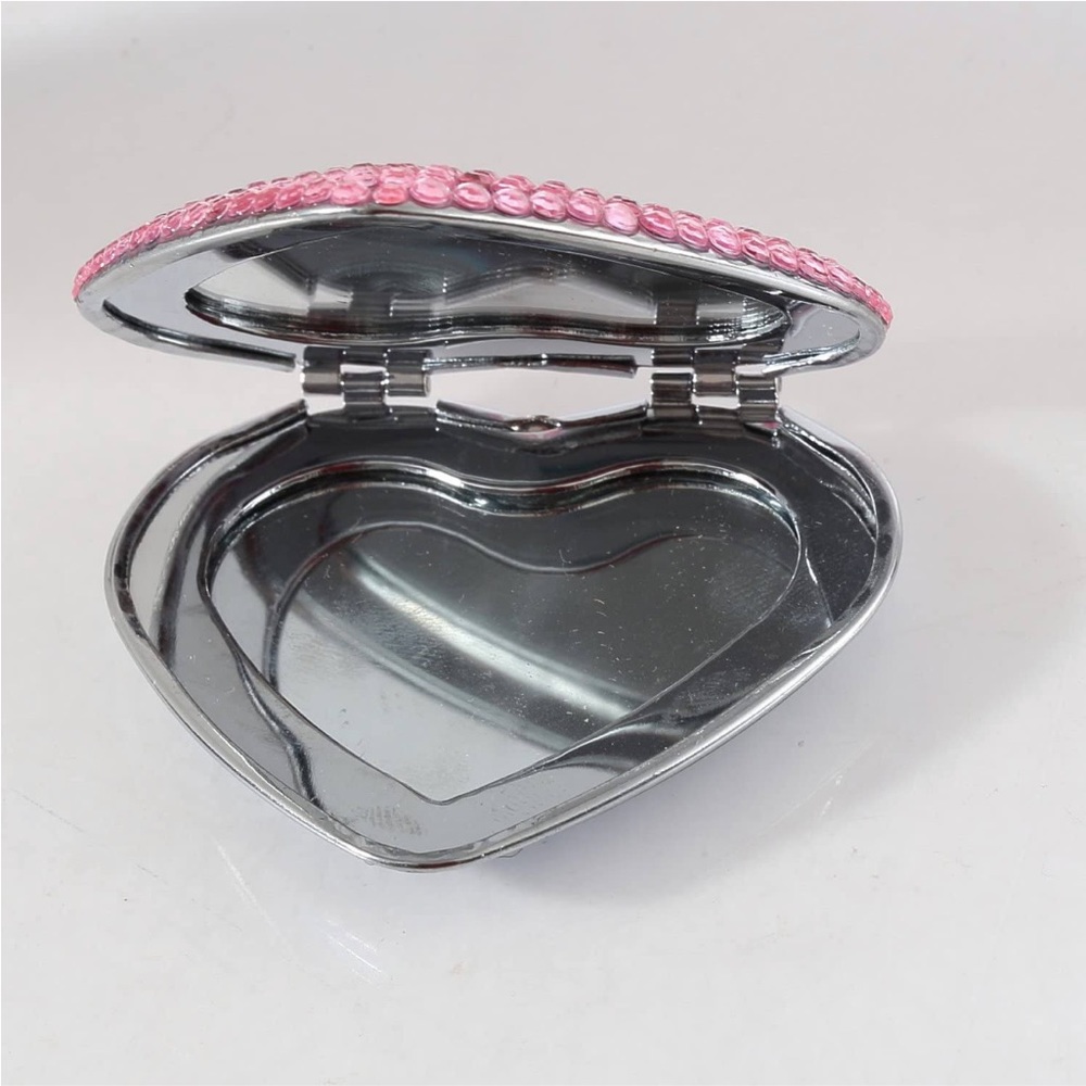 Paris Hilton nwt light pink Barbie barbiecore heart compact double Mirror - Picture 2 of 4